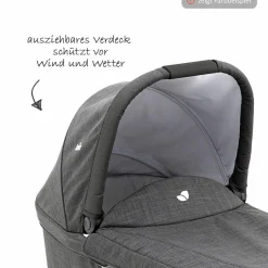 Kombi-Kinderwagen Chrome DLX Set inkl. Babywanne, Fußdecke, Adapter & Regenschutz - Foggy Gray