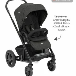 Kombi-Kinderwagen Chrome DLX Set inkl. Babywanne, Fußdecke, Adapter & Regenschutz - Foggy Gray
