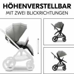 Kombi-Kinderwagen Comfort N Care Air Set (mit Luftreifen) - inkl. Babywanne, Sportsitz, Beindecke und Getränkehalter - Dark Grey