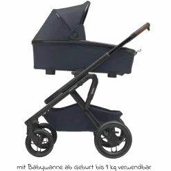 Kombi-Kinderwagen Lila XP Plus inkl. Babywanne, geräumiger XL Korb bis 10 kg, umsetzbare Sitzeinheit, bis 22kg - Essential Graphite - Kollektion 2025