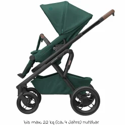 Kombi-Kinderwagen Lila XP Plus inkl. Babywanne, geräumiger XL Korb bis 10 kg, umsetzbare Sitzeinheit, bis 22kg - Essential Green - Kollektion 2025