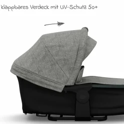 Kombi-Kinderwagen Mono 4 Luftreifen inkl. Kombi-Einheit (Babywanne+Sitz) mit Liegeposition & XXL Zubehörpaket - Premium Grau