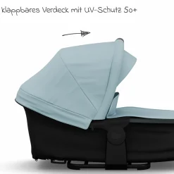 Kombi-Kinderwagen Mono 4 Luftreifen inkl. Kombi-Einheit (Babywanne+Sitz) mit Liegeposition & XXL Zubehörpaket - Blau