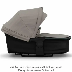 Kombi-Kinderwagen Mono 4 Luftreifen inkl. Kombi-Einheit (Babywanne+Sitz) mit Liegeposition & XXL Zubehörpaket - Sand