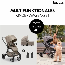 Kombi-Kinderwagen Move N Care Set - inkl. Babywanne und Sportsitz - Mocha