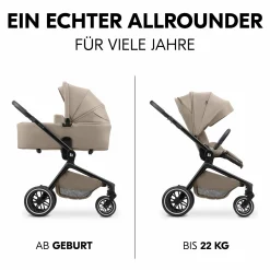 Kombi-Kinderwagen Move N Care Set - inkl. Babywanne und Sportsitz - Mocha