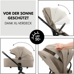 Kombi-Kinderwagen Move N Care Set - inkl. Babywanne und Sportsitz - Mocha