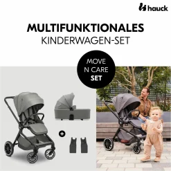 Kombi-Kinderwagen Move N Care Set - inkl. Babywanne und Sportsitz - Dark Grey
