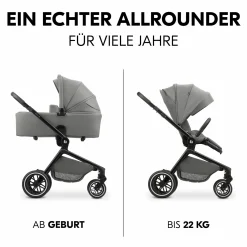 Kombi-Kinderwagen Move N Care Set - inkl. Babywanne und Sportsitz - Dark Grey