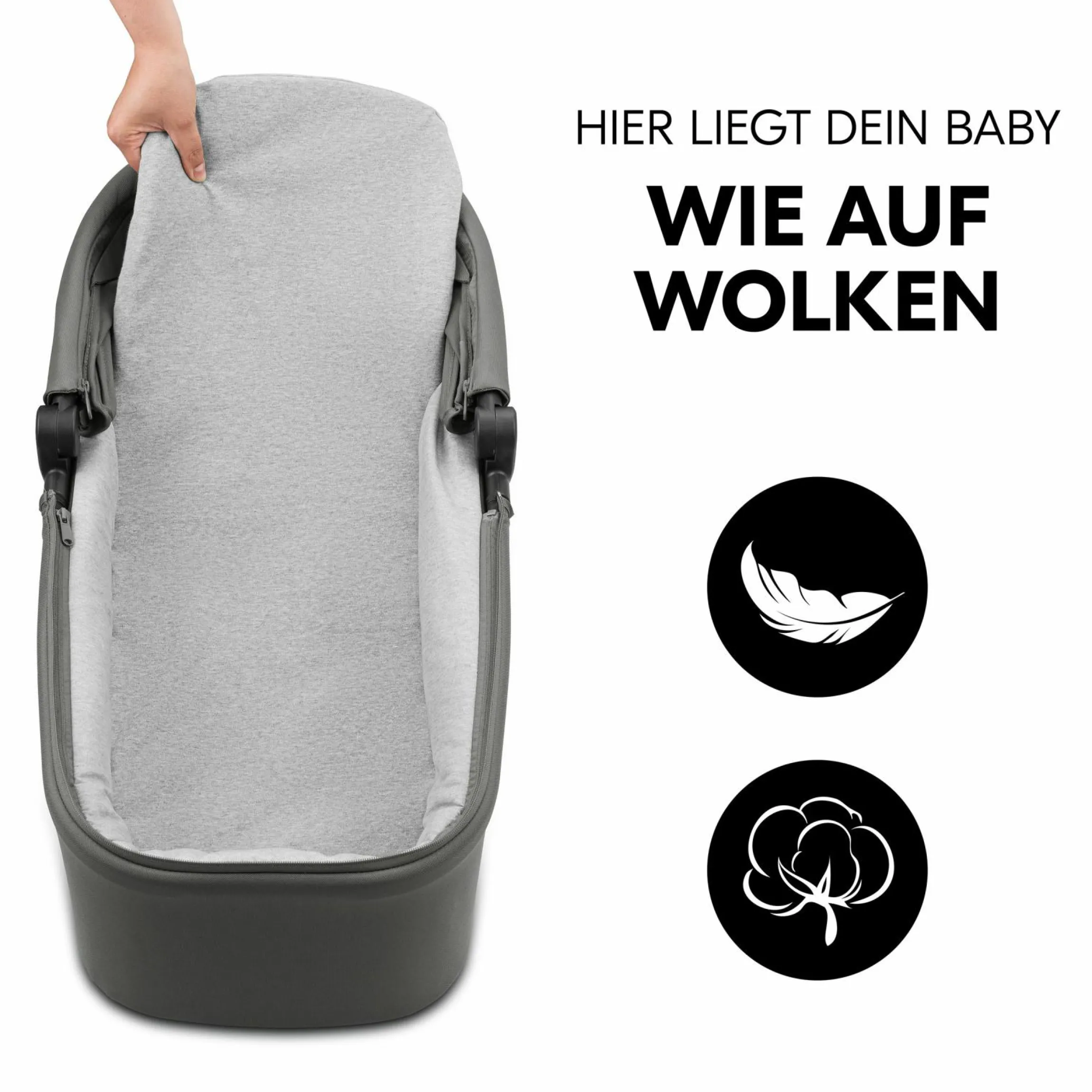 Kombi-Kinderwagen Move N Care Set - inkl. Babywanne und Sportsitz - Dark Grey