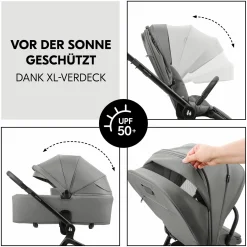 Kombi-Kinderwagen Move N Care Set - inkl. Babywanne und Sportsitz - Dark Grey