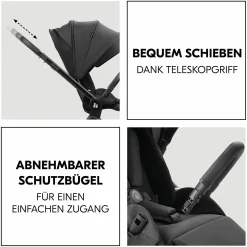 Kombi-Kinderwagen Move N Care Set - inkl. Babywanne und Sportsitz - Black
