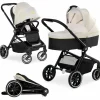 Kombi-Kinderwagen Move so Simply Set inkl. Babywanne & Sportsitz - mit Liegefunktion - Beige Neon