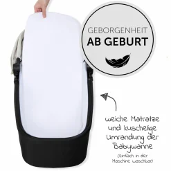 Kombi-Kinderwagen Move so Simply Set inkl. Babywanne & Sportsitz - mit Liegefunktion - Beige Neon