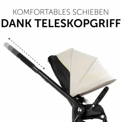 Kombi-Kinderwagen Move so Simply Set inkl. Babywanne & Sportsitz - mit Liegefunktion - Beige Neon