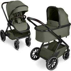 Kombi-Kinderwagen S Three bis 22 kg mit Babywanne, Sportsitz, Teleskopschieber & Adapter - Pure - Wheat