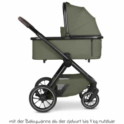 Kombi-Kinderwagen S Three bis 22 kg mit Babywanne, Sportsitz, Teleskopschieber & Adapter - Pure - Wheat