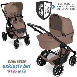 Kombi-Kinderwagen Salsa 5 Air inkl. Babywanne & Sportsitz mit XXL-Zubehörpaket - Dark Beige