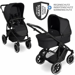 Kombi-Kinderwagen Salsa 5 Air inkl. Babywanne & Sportsitz mit XXL-Zubehörpaket - Pure - Coal - Kollektion 2025