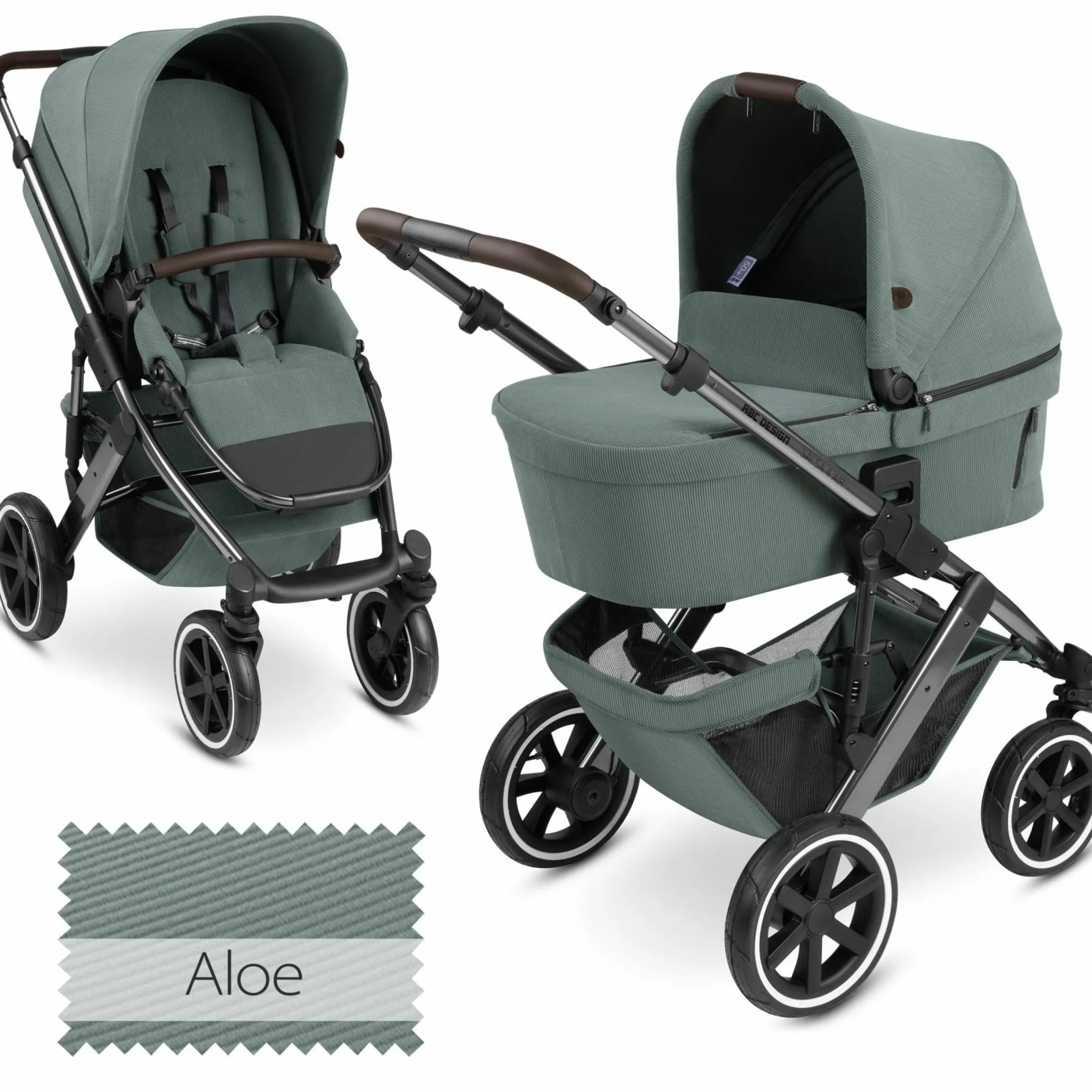 Kombi-Kinderwagen Salsa 4 Air - inkl. Babywanne & Sportsitz - Aloe - Kollektion 2024