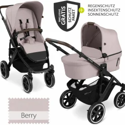 Kombi-Kinderwagen Salsa 4 Air - inkl. Babywanne & Sportsitz mit XXL Zubehörpaket - Pure Edition - Berry - Kollektion 2024