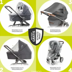 Kombi-Kinderwagen Salsa 4 Air - inkl. Babywanne & Sportsitz mit XXL Zubehörpaket - Pure Edition - Berry - Kollektion 2024