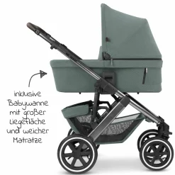 Kombi-Kinderwagen Salsa 4 Air - inkl. Babywanne & Sportsitz mit XXL Zubehörpaket - Aloe - Kollektion 2024