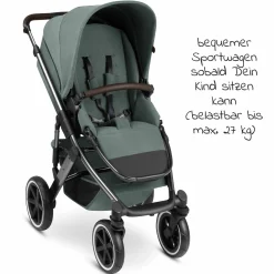 Kombi-Kinderwagen Salsa 4 Air - inkl. Babywanne & Sportsitz mit XXL Zubehörpaket - Aloe - Kollektion 2024