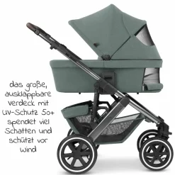 Kombi-Kinderwagen Salsa 4 Air - inkl. Babywanne & Sportsitz mit Wickeltasche & XXL Zubehörpaket - Aloe