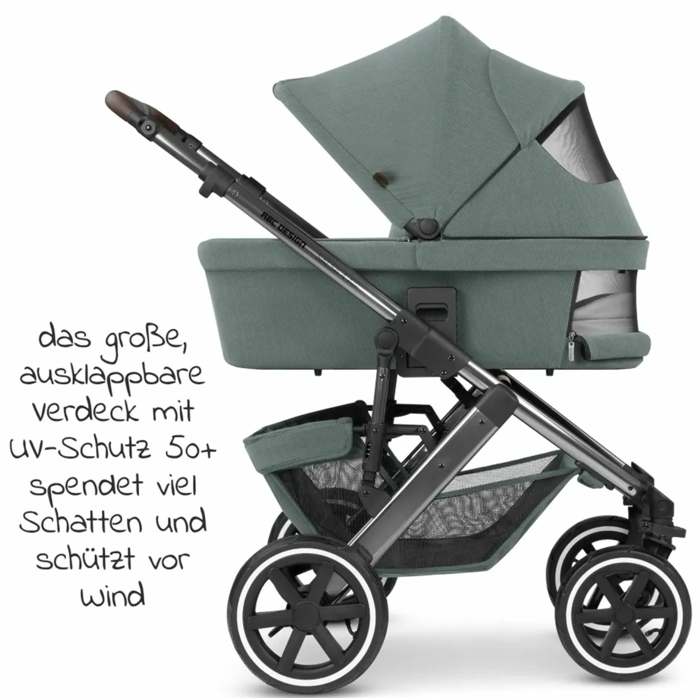 Kombi-Kinderwagen Salsa 4 Air - inkl. Babywanne & Sportsitz mit Wickeltasche & XXL Zubehörpaket - Aloe