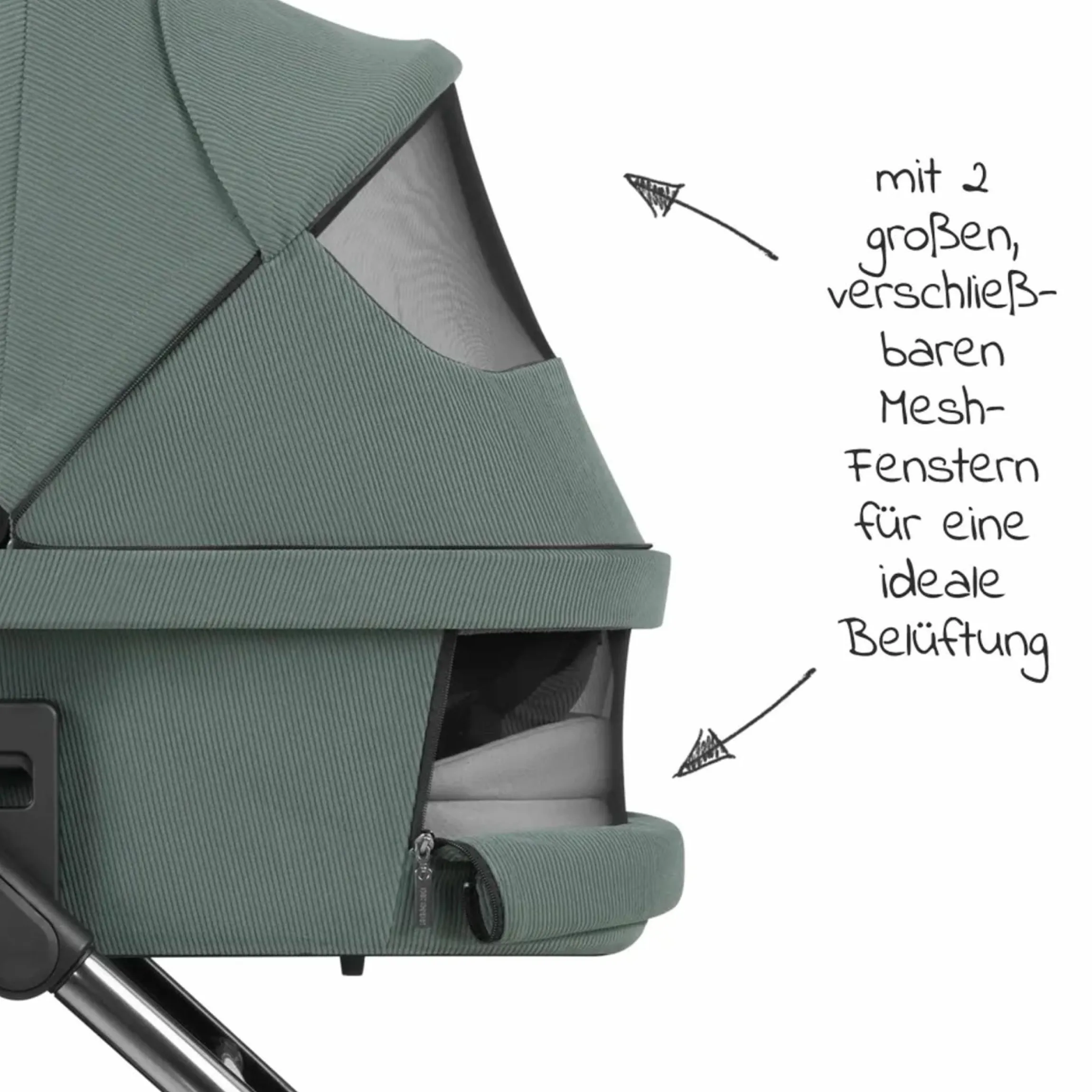 Kombi-Kinderwagen Salsa 4 Air - inkl. Babywanne & Sportsitz mit Wickeltasche & XXL Zubehörpaket - Aloe