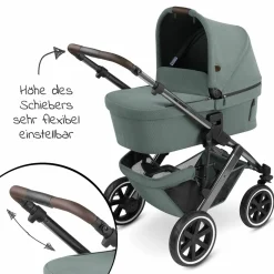 Kombi-Kinderwagen Salsa 4 Air - inkl. Babywanne & Sportsitz mit Wickeltasche & XXL Zubehörpaket - Aloe