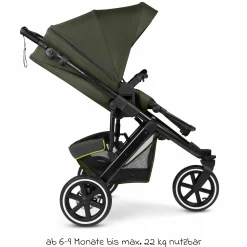 Kombi-Kinderwagen Salsa 5 Run - inkl. Babywanne, Sportsitz, Wickeltasche, Regenschutz, Becherhalter & Sonnenschirm - Pure - Avocado