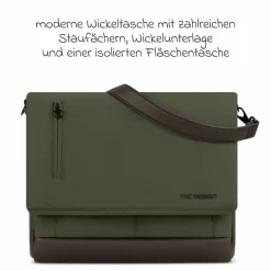 Kombi-Kinderwagen Salsa 5 Run - inkl. Babywanne, Sportsitz, Wickeltasche, Regenschutz, Becherhalter & Sonnenschirm - Pure - Avocado