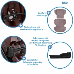 Kombi-Kinderwagen Salsa 5 Run - inkl. Babywanne, Sportsitz, Sportzulassung, Luftbereifung, Sitzeinlage & Handbremse inkl. XXL-Zubehörpaket - Umbra - Kollektion 2025