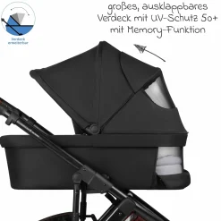 Kombi-Kinderwagen Salsa 5 Run - inkl. Babywanne, Sportsitz, Sportzulassung, Luftbereifung, Sitzeinlage & Handbremse inkl. XXL-Zubehörpaket - Pure - Coal - Kollektion 2025