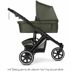 Kombi-Kinderwagen Salsa 5 Run - inkl. Babywanne, Sportsitz, Sportzulassung, Luftbereifung, Sitzeinlage & Handbremse inkl. XXL-Zubehörpaket - Pure - Avocado - Kollektion 2025