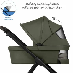 Kombi-Kinderwagen Samba 2 inkl. Babywanne & Sportsitz mit XXL-Zubehörpaket - Pure - Avocado - Kollektion 2025