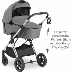 Kombi-Kinderwagen Vision X Duoset Silver (Sportwagen & Babywanne) - Melange Grey