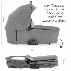 Kombi-Kinderwagen Vision X Duoset Silver (Sportwagen & Babywanne) - Melange Grey