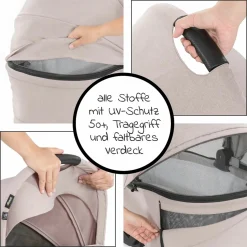 Kombi-Kinderwagen Vision X Duoset Black (Sportwagen & Babywanne) - Melange Beige