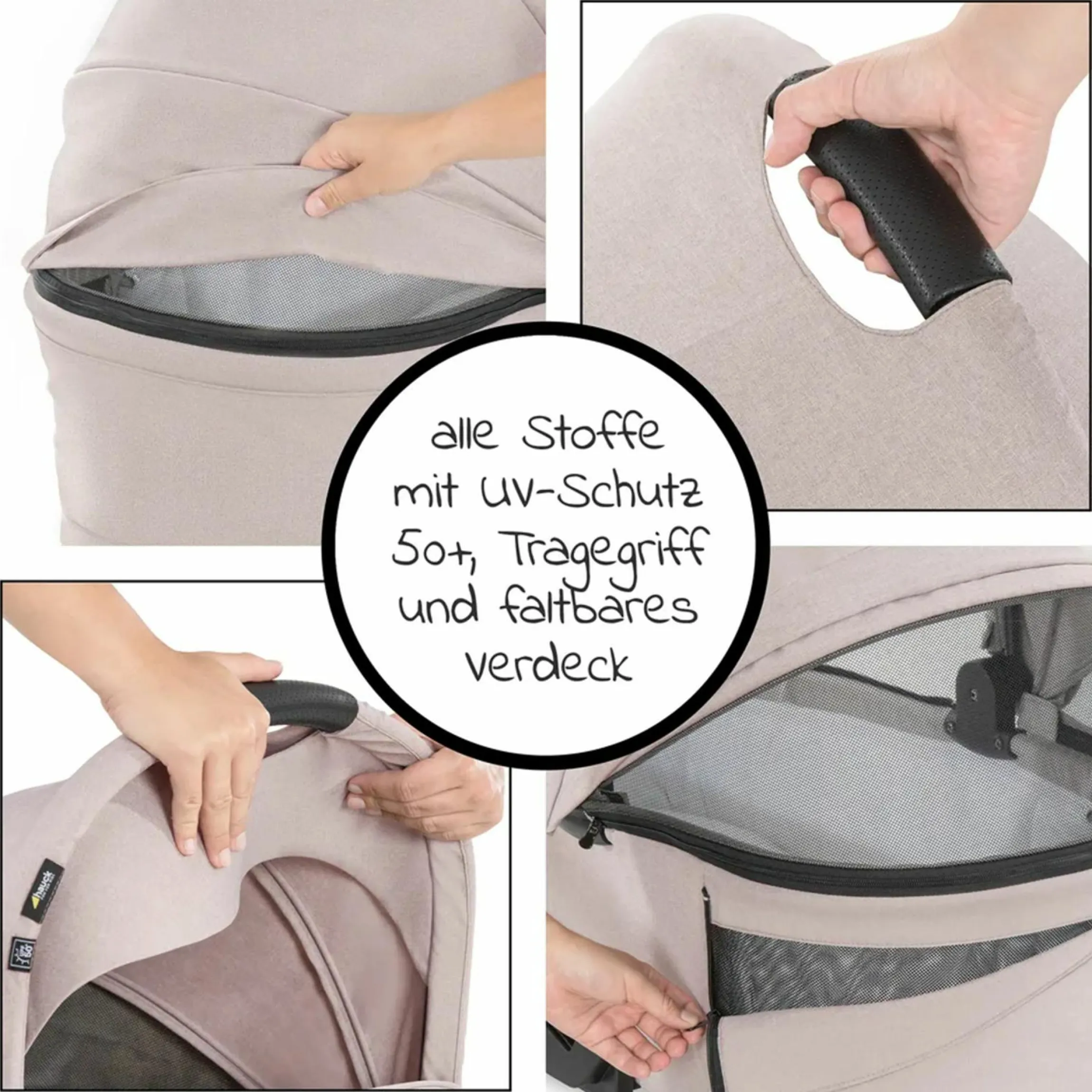 Kombi-Kinderwagen Vision X Duoset Black (Sportwagen & Babywanne) - Melange Beige