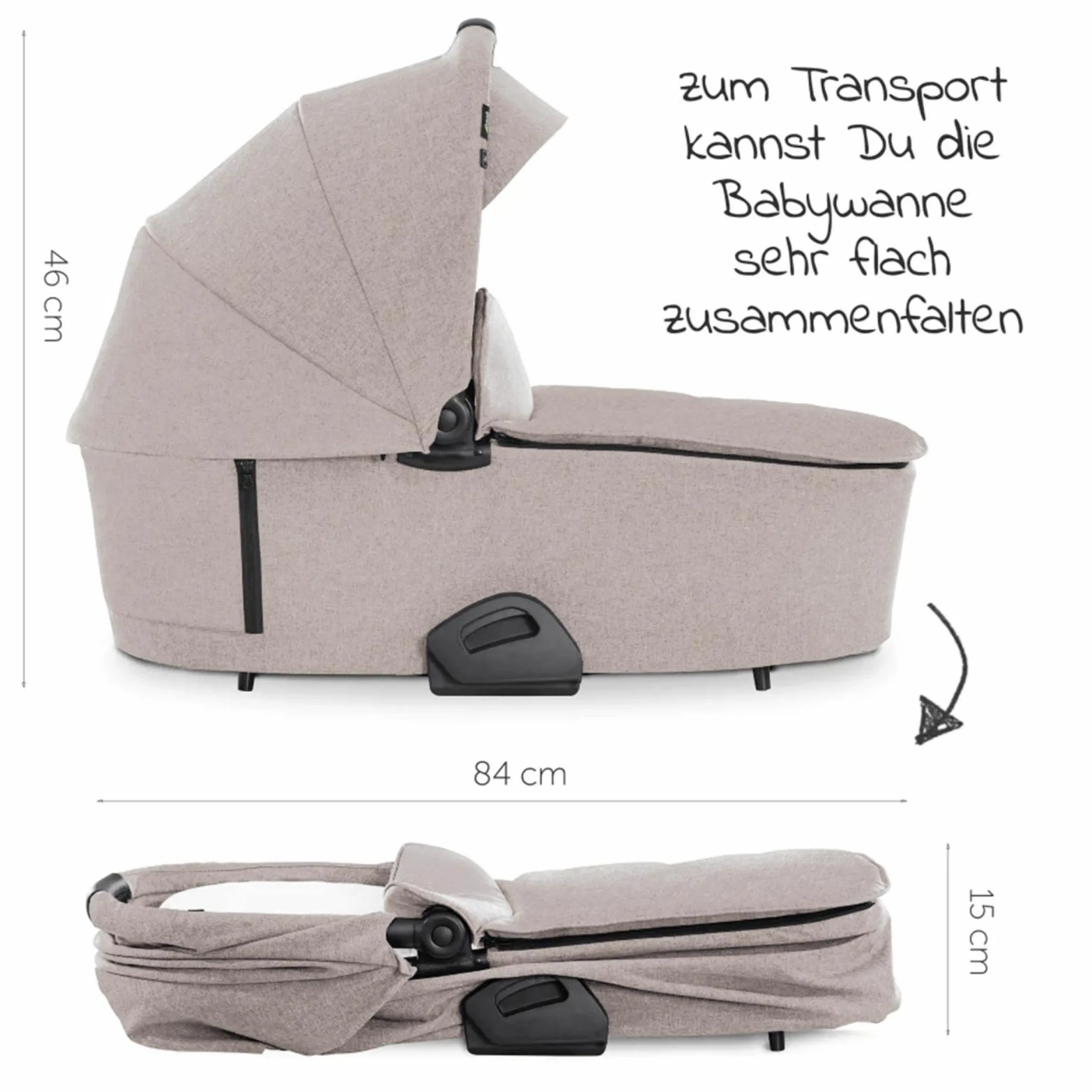 Kombi-Kinderwagen Vision X Duoset Black (Sportwagen & Babywanne) - Melange Beige