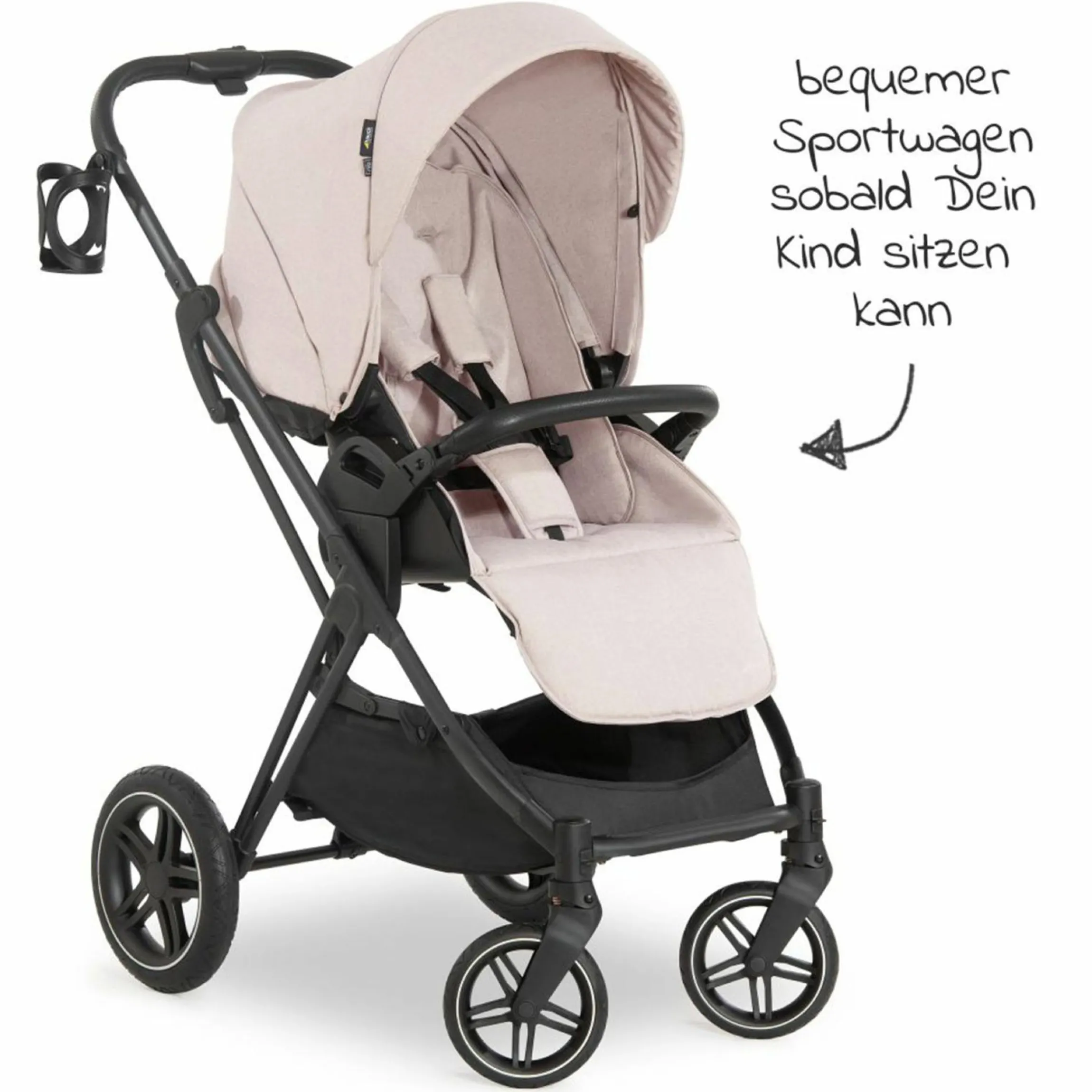 Kombi-Kinderwagen Vision X Duoset Black (Sportwagen & Babywanne) - Melange Beige