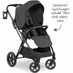 Kombi-Kinderwagen Vision X Duoset Black (Sportwagen & Babywanne) - Melange Black
