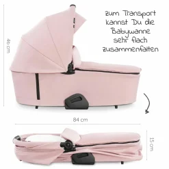 Kombi-Kinderwagen Vision X Duoset Silver (Sportwagen und Babywanne) inkl. XXL Zubehörpaket - Melange Rose