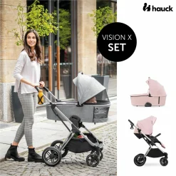 Kombi-Kinderwagen Vision X Duoset Silver (Sportwagen & Babywanne) - Melange Rose