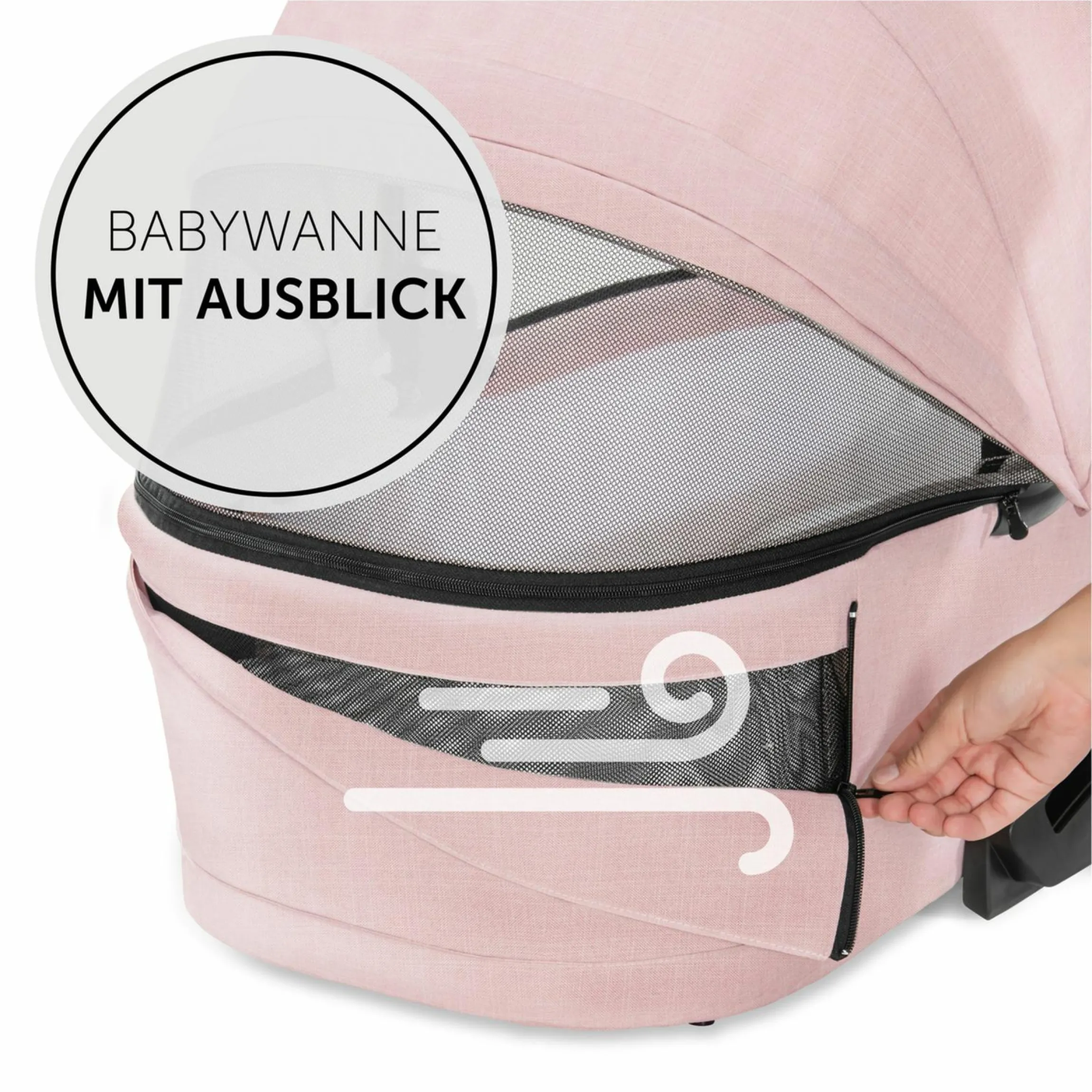 Kombi-Kinderwagen Vision X Duoset Silver (Sportwagen & Babywanne) - Melange Rose