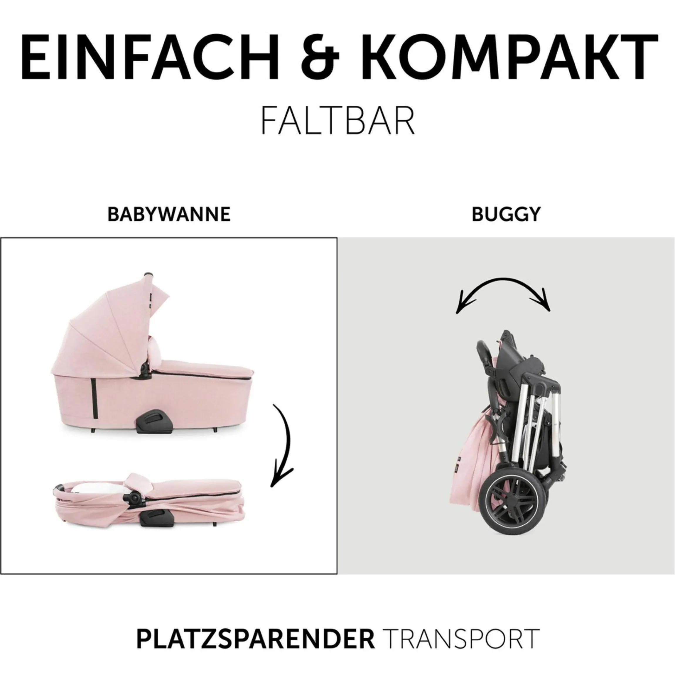 Kombi-Kinderwagen Vision X Duoset Silver (Sportwagen & Babywanne) - Melange Rose