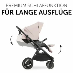 Kombi-Kinderwagen Vision X Duoset Black (Sportwagen & Babywanne) inkl. XXL Zubehörpaket - Melange Beige